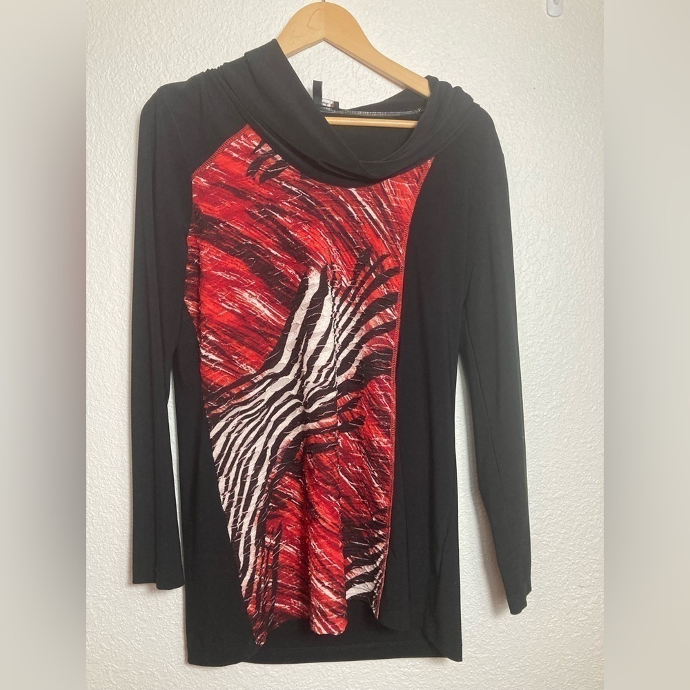 Picadilly Canada cowl neck blouse top women’s Medium mixed media